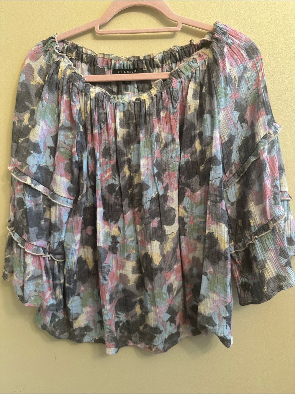 Zac & Rachel Multicolor Pastel Floral Blouse Size Mediu,